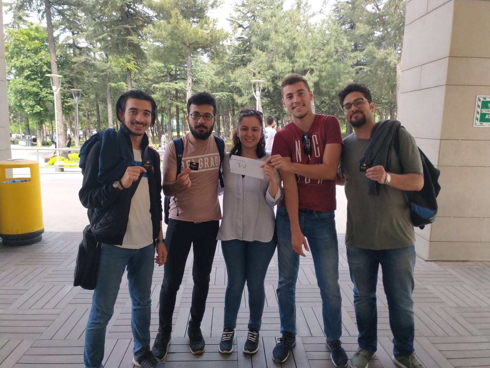 The "Yıkıks" BTÜ Trivia team at the campus entrance