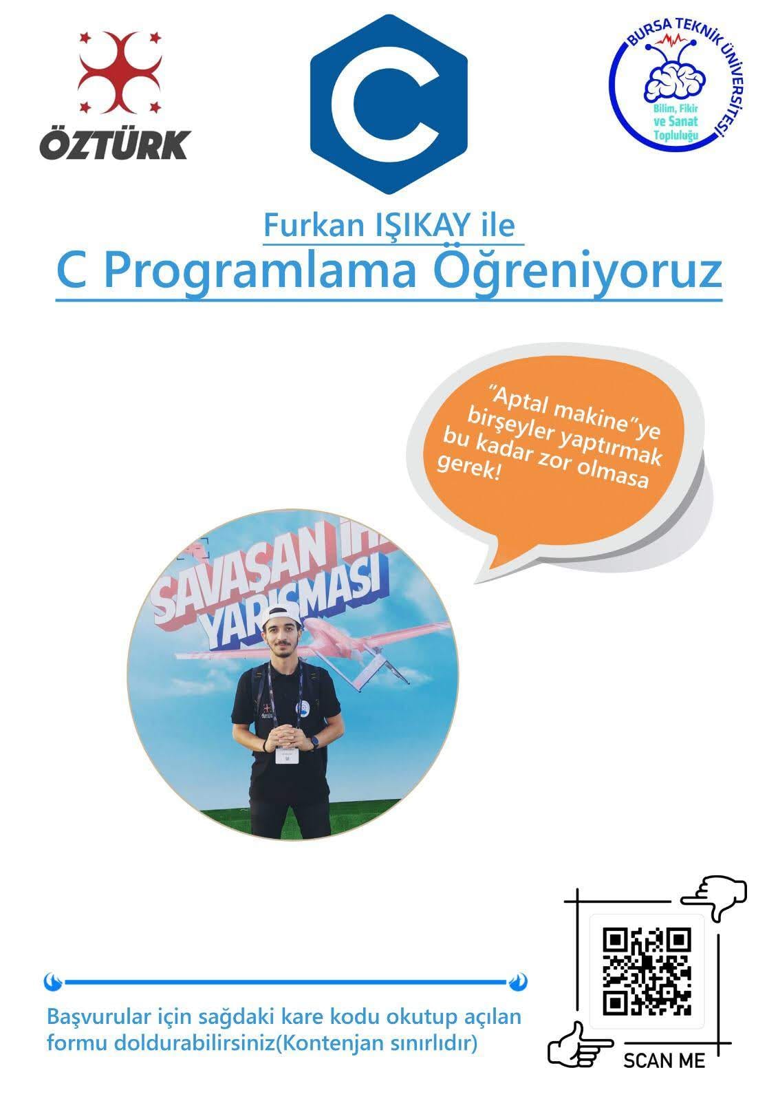 "Learning C Programming with Furkan Işıkay" course poster